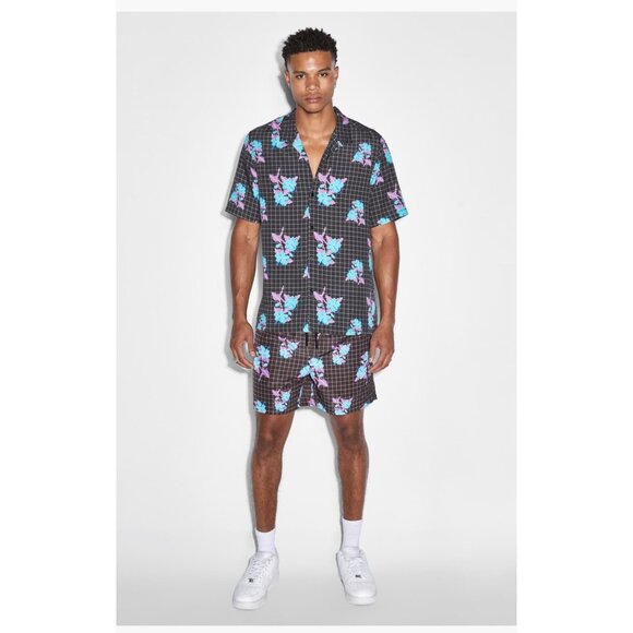 Ksubi Floral Short Sleeve Button Up‎ Shirt NWT - Picture 1 of 7